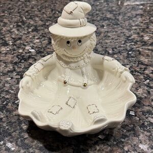 Lenox White Handcrafted China scarecrow dish